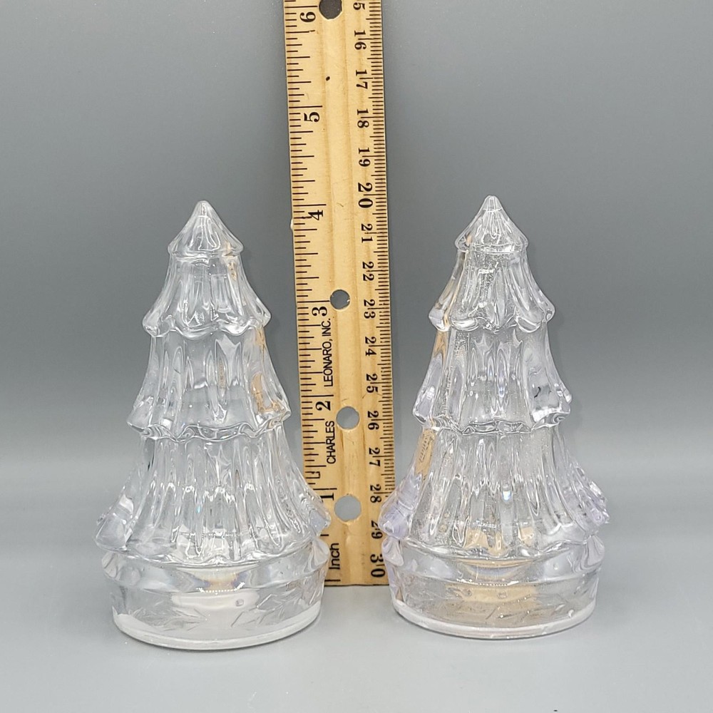 Clear Plastic Christmas Tree Salt and Pepper Shakers