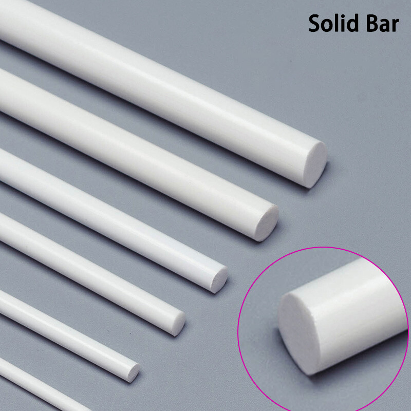 250mm/500mm Long White ABS Styrene Plastic Round Solid Rods Diameter 0.5mm-10mm