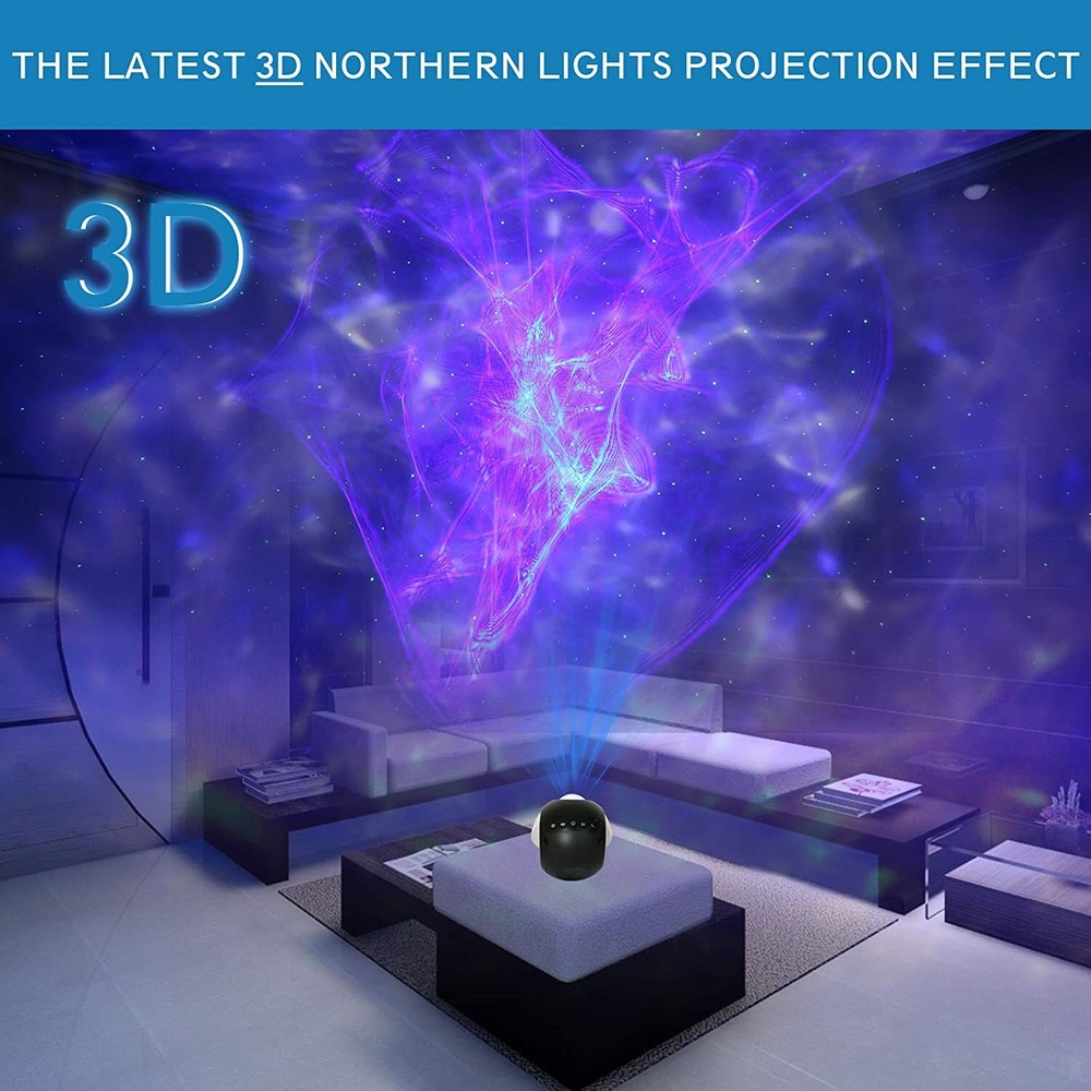3D Aurora Galaxy Room Projector Night Light 10 Color Changing W/ Remote Control