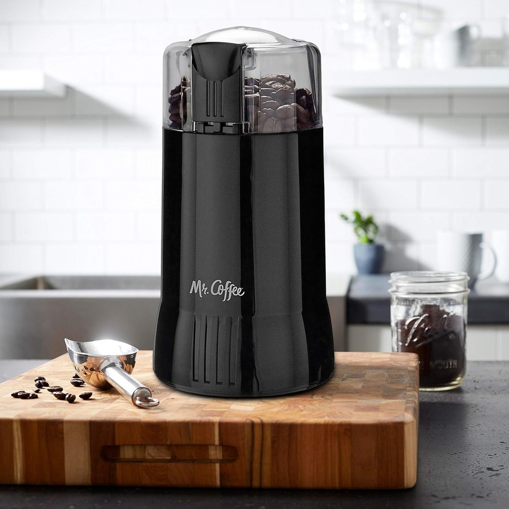 Mr. Coffee Electric Bean Grinder, Black