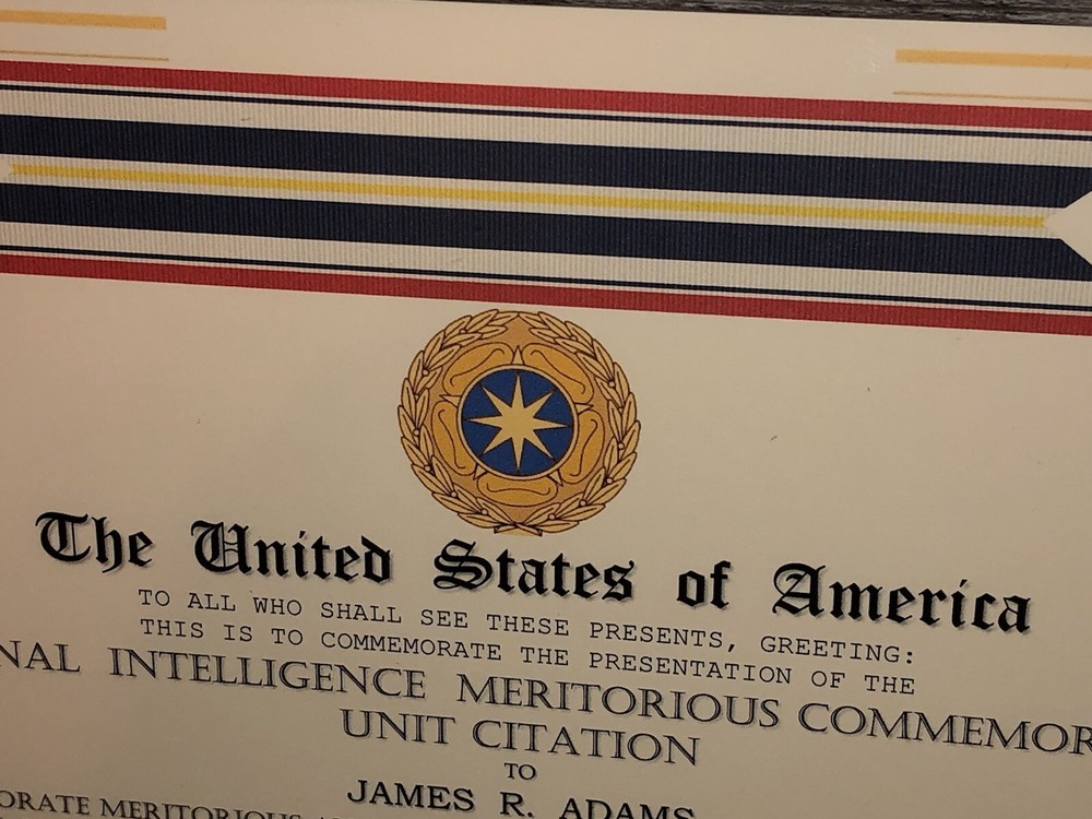 NATIONAL INTELLIGENCE MERITORIOUS COMMEMORATIVE UNIT CITATION CERTIFICATE Type-1