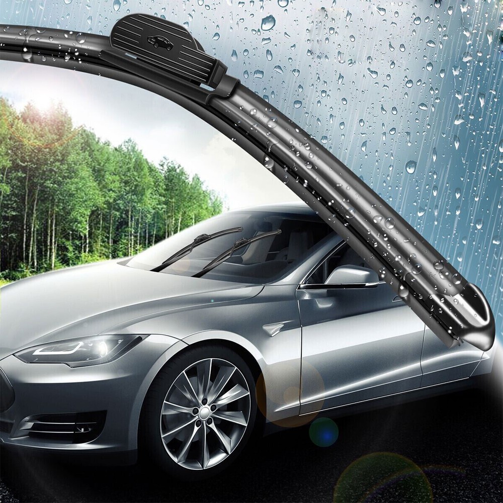 Pair Windshield Wiper Blades J-hook Quality 22" & 19" Inch Bracketless Frameless
