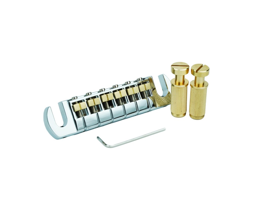 Guitar Wraparound Bridge Adjustable Stoptail with Brass Saddles & Studs (GM00...