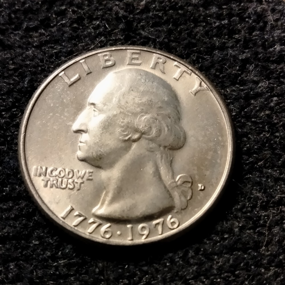 1776-1976 D Bicentennial Quarter Struck Thru Grease Die Break Errors