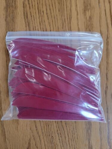 5 inch Feathers Right Wing Parabolic Cut 100 pack Red