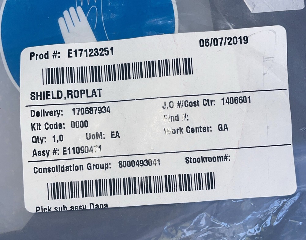 VARIAN E17123251 Shield, Roplat New!!!