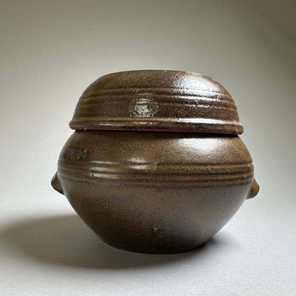 Korean Earthenware Onggi Handmade Ceramic Fermentation Storage Vessel Kimchi - L