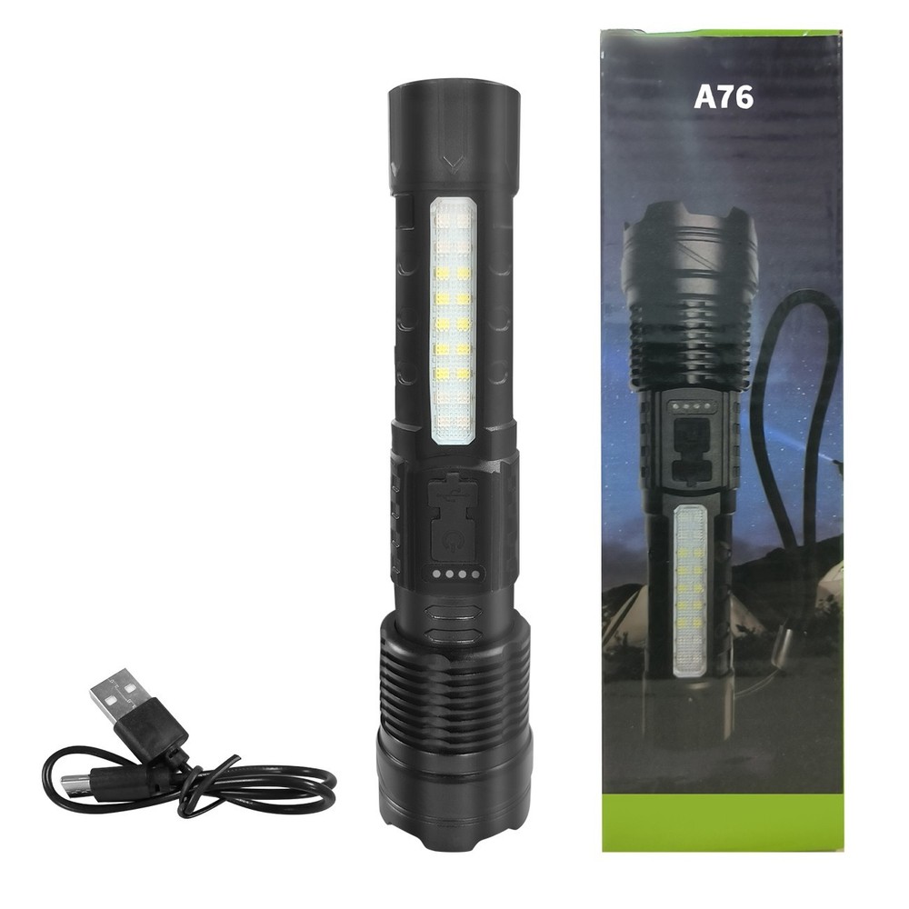 2Pack USB Rechargeable LED Flashlight Zoomable for Camping Hiking & Work