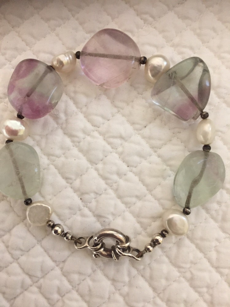 Amythyst And Green Stone Beautiful Bracelet