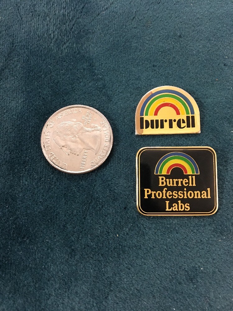 BURRELL PROFESSIONAL LABS LAPEL HAT PIN X 2