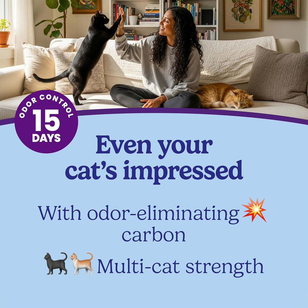 Clumping Cat Litter, Multi-Cat, Long Lasting Odor Control Kitty Litter with Acti