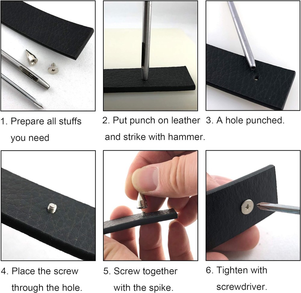 YORANYO 70 Sets Mixed Shape Spikes and Studs Tree 70Pcs, Silver