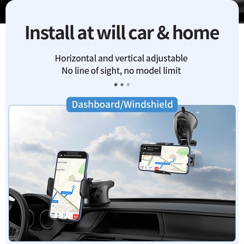 Car Phone Holder Mount Dashboard Windshield Stand For iPhone 14 Pro Max/14 Plus