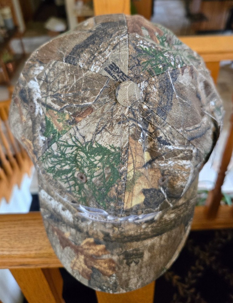 Realtree Edge Camouflage Cap Hat Hook & Loop Back Strap Embroidered Ad Logos NWT