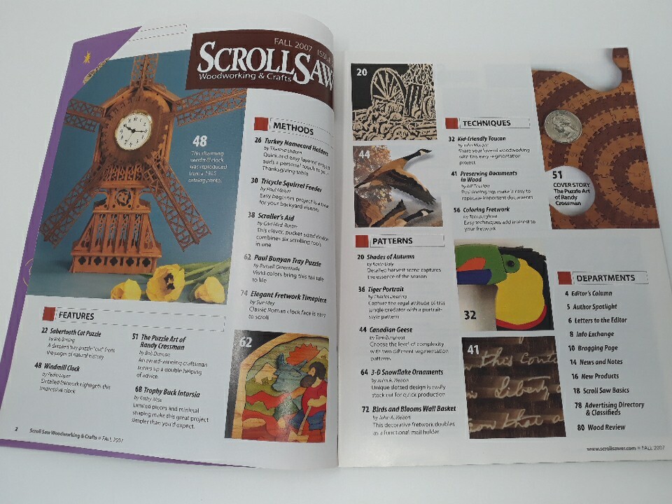 Scrollsaw Magazine Fall 2007 Custom Puzzles Woodworking Craft Pull Out Patterns