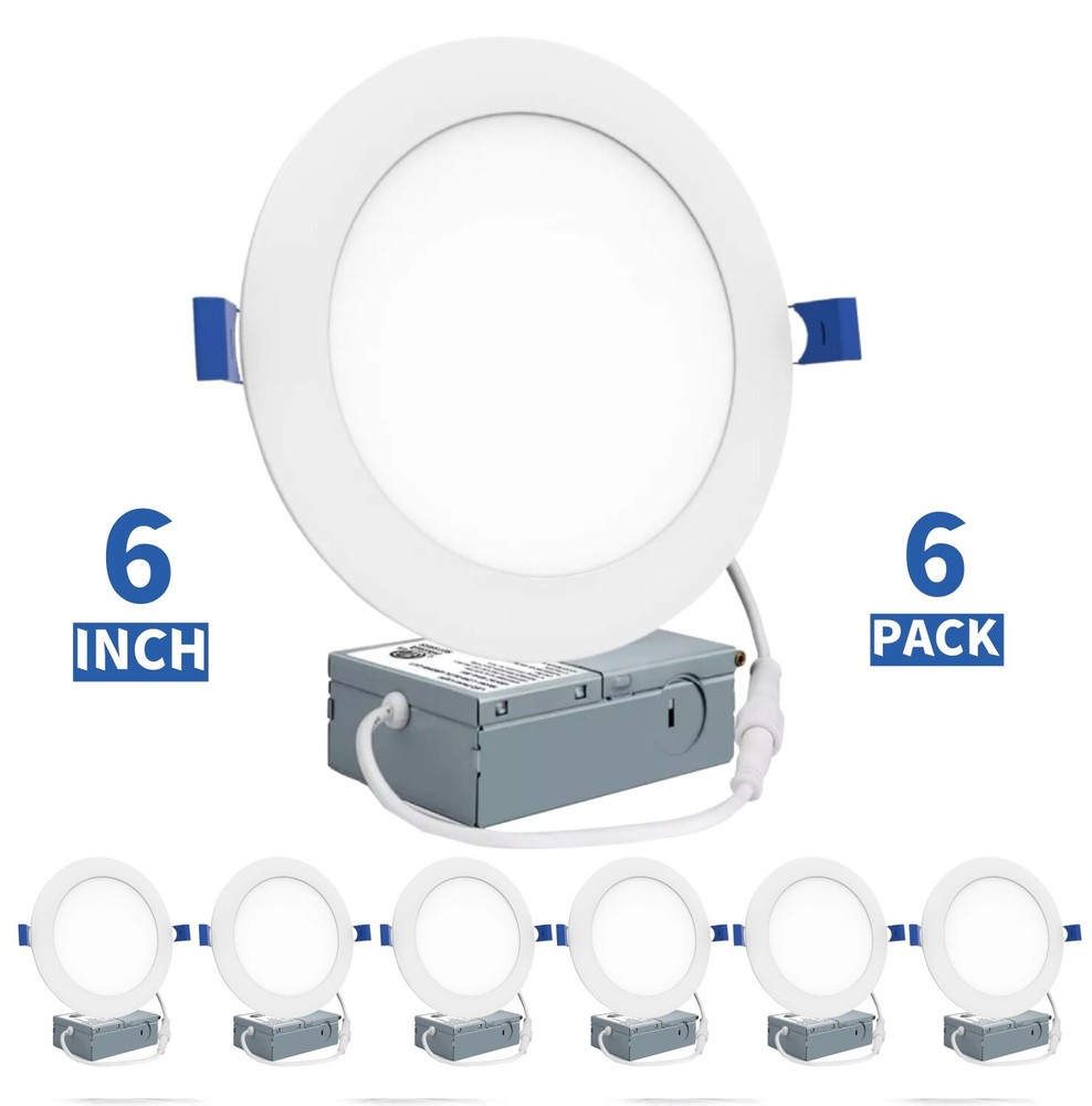 6''  Ultra-thin Canless LED Recessed Downlight - 12 Watts CRI90 -ETL Listed,120V
