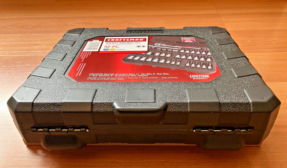 CRAFTSMAN 42 pc *EMPTY* Socket Set Storage Case 3/8" and 1/4" Drive *NO TOOLS*