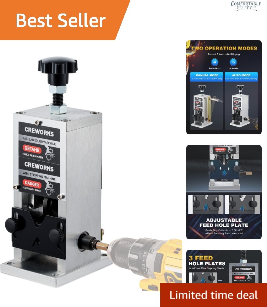 Versatile Manual & Drill-Powered Wire Stripper Machine for Effortless Stripping