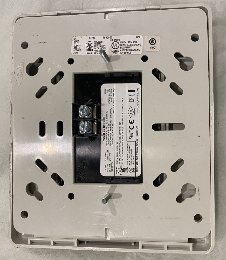 Edwards Est Genesis G1F-VM Multi CD Strobe White Fire Alarm