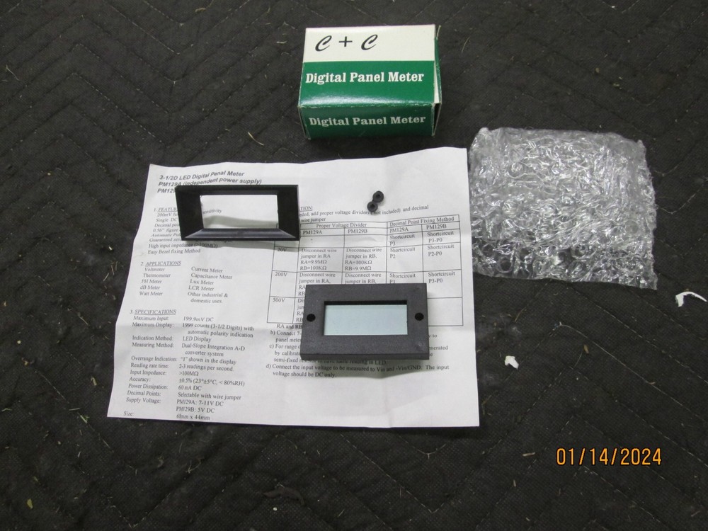 C+C PM-128 Universal Digital Panel Meter LED Display 3.5", 4 Bits 0-500V DC