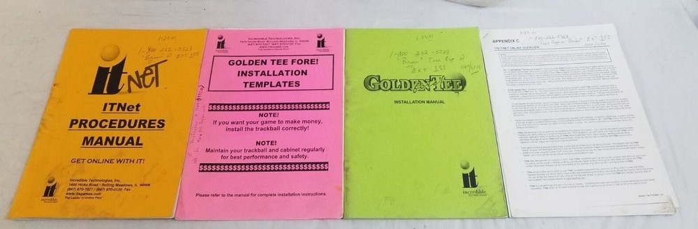 Lot of 4 IT NET Incredible Technologies Manuals & Procedures