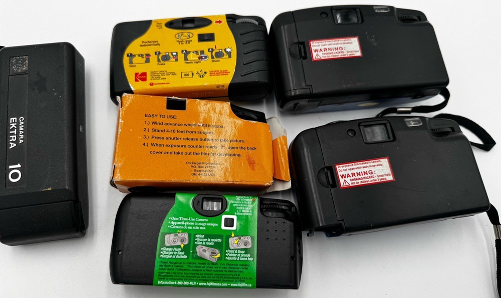 Vintage Disposable camera single use camera collection 6 cameras