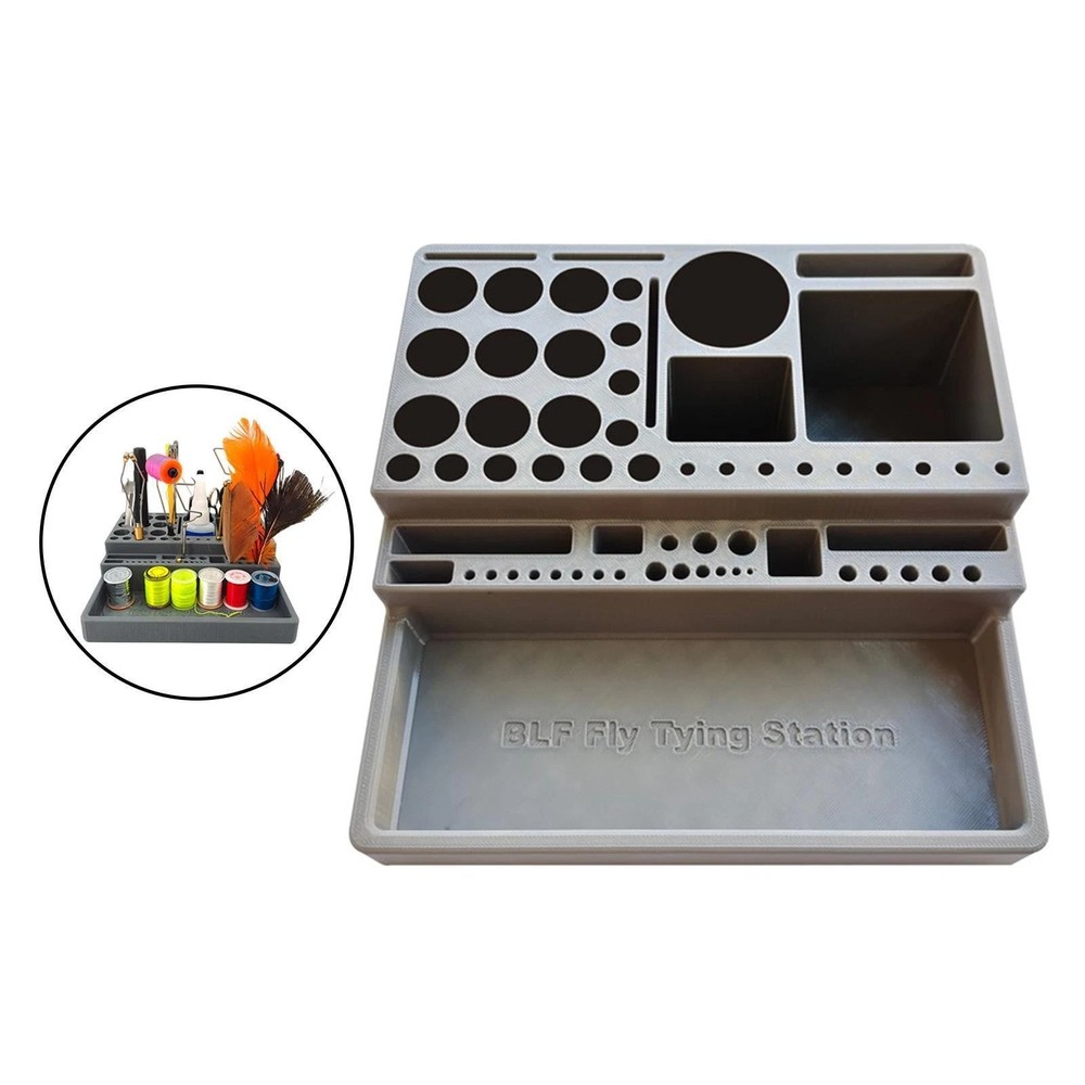 Strong Brown ABS Fly Tying Caddy with many Compartments