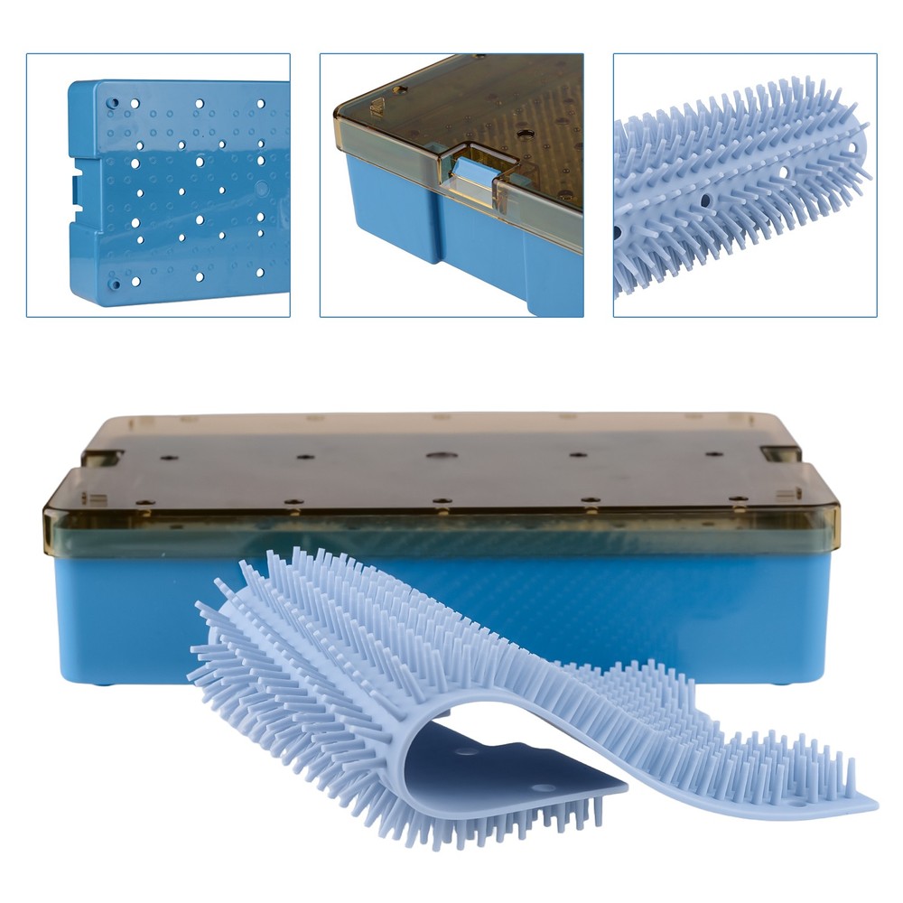 Double Layer Dental Sterilization Tray Disinfection Box for Holding Instruments