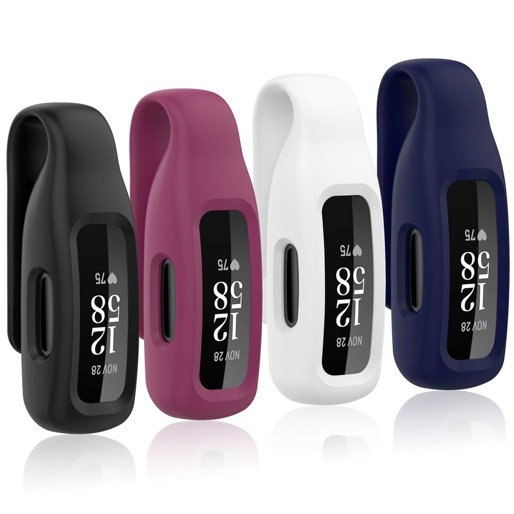 4-Pack Clip Case Compatible with Fitbit Inspire 2/Fitbit Inspire 3, Soft Sili...