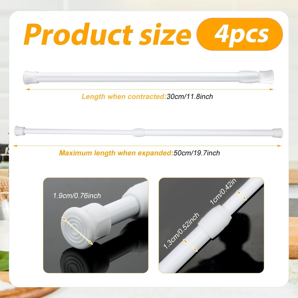 4 Pack Adjustable Window Security Bars Sliding Door Lock