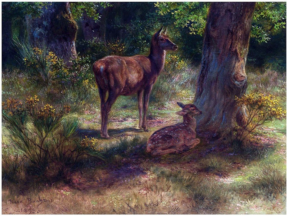 Deer Forest R. Bonheur Tile Mural Kitchen Bathroom Backsplash Marble Ceramic