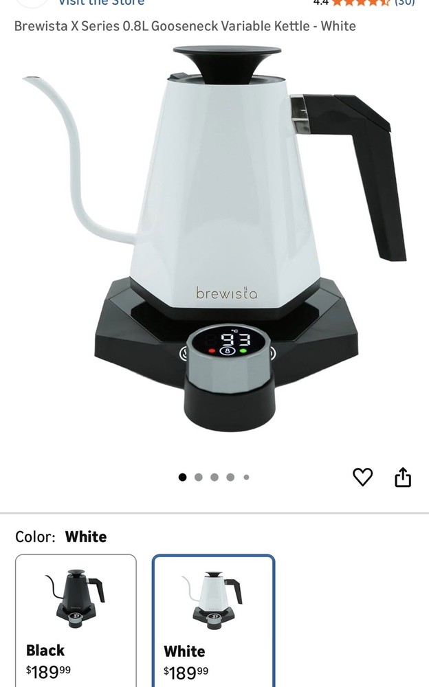 X Series 0.8L Gooseneck Variable Kettle - White