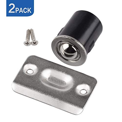 2 Pack Drive in Ball Catch with Strike Plate for Closet A Satin Nickle-2pack