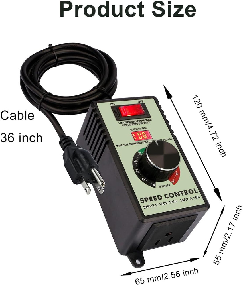 Motor Speed Controller 120V AC 15A Max 4000W Variable Speed Controller Electroni