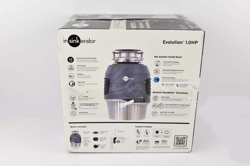 New InSinkErator EVOLUTION 1HP 1 HP, Advanced Series Continuous Feed Food Waste