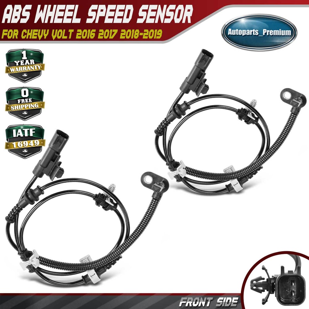 2x Front Driver & Passenger Side ABS Wheel Speed Sensor for Chevy Volt 2016-2019