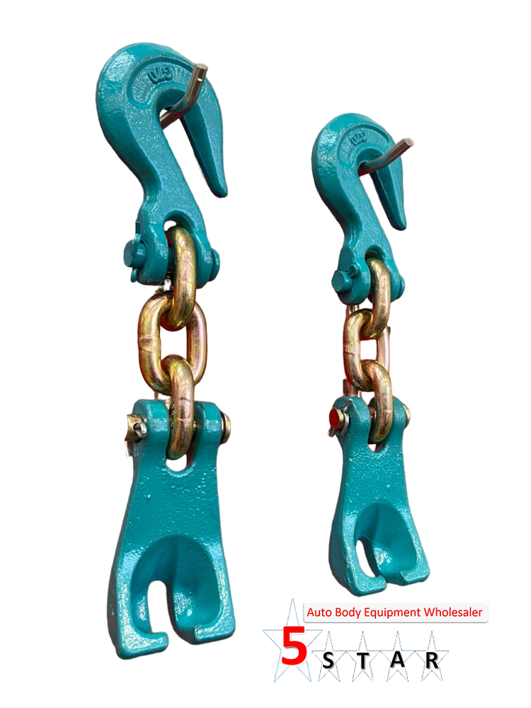 Grab Hook With Curved Claw Hooks Bumper Pull Auto Body Frame Machine Chains