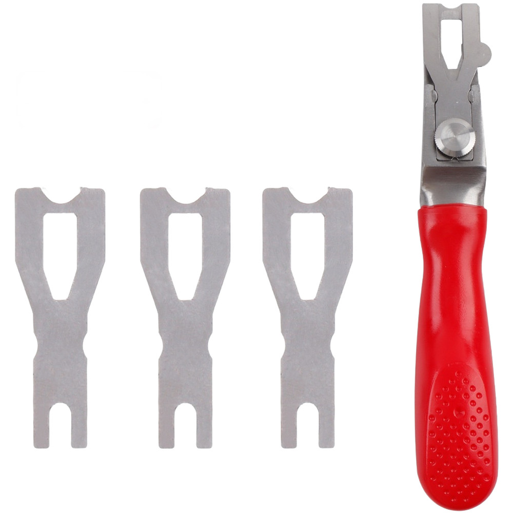 18cm Welding Line Scraper with Sturdy Red Handle and 3 Replaceable PVC Blades