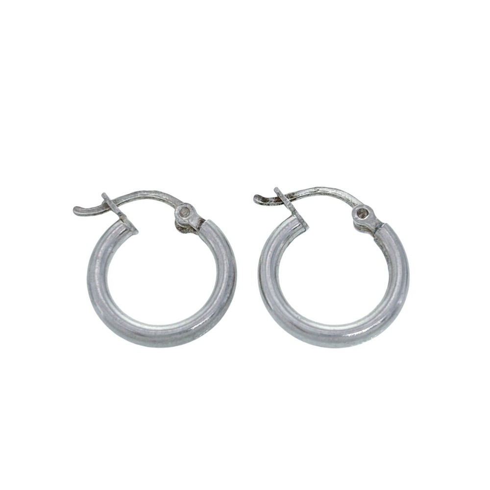 Vintage Silver-Tone Hoop Earrings