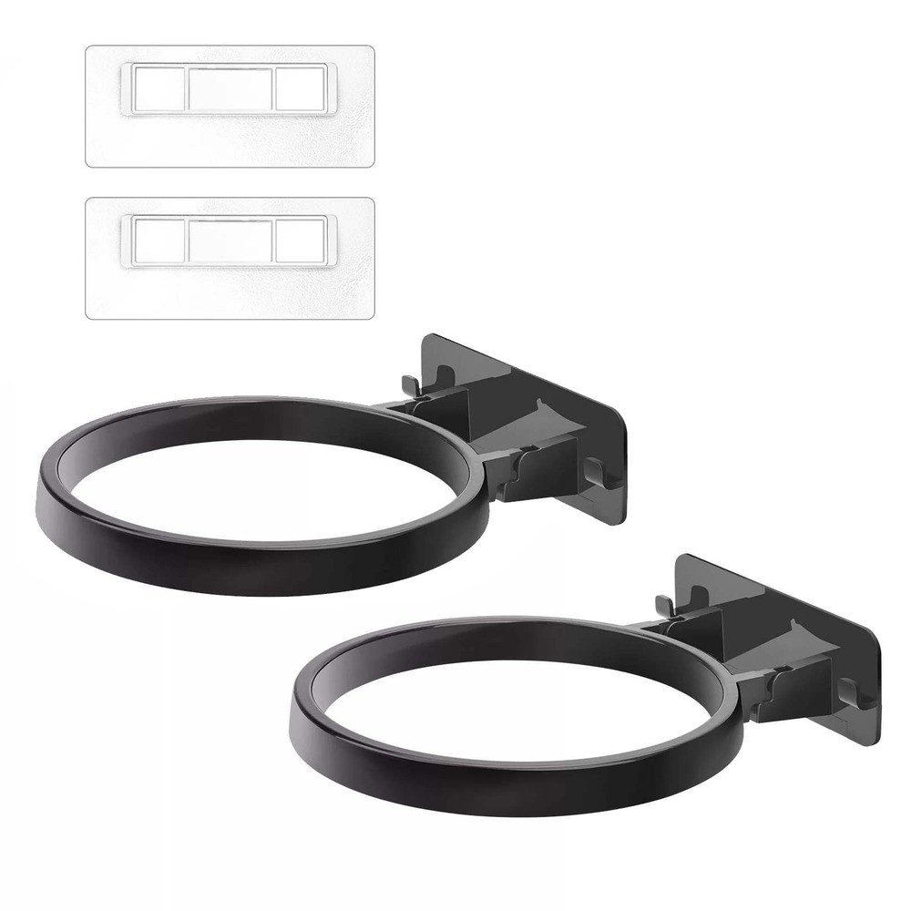 2PCS Black Durable Wall Mounted Polypropylene Basketball Storage Rack Holder