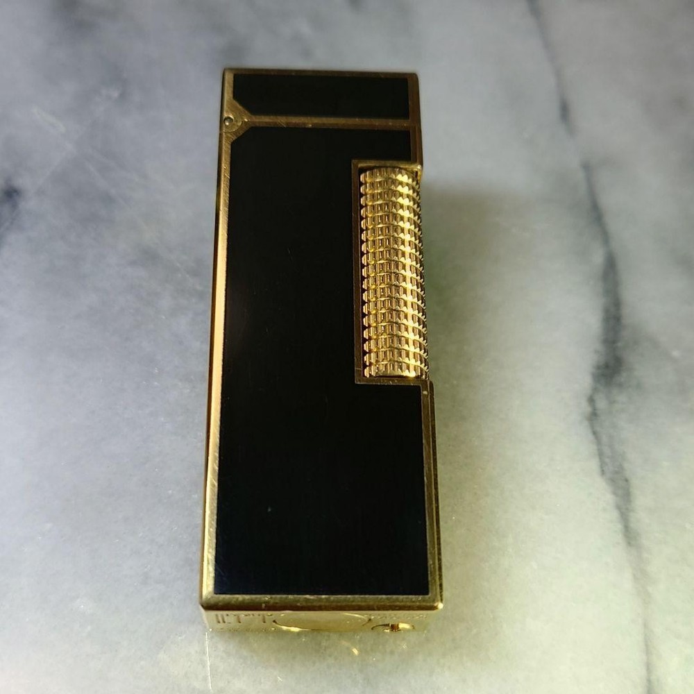 Vintage Dunhill Rolla gas lighter Black lacquer Working Condition