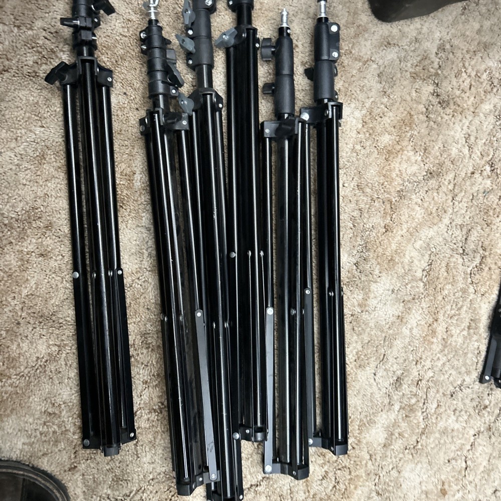 4 Neewer 200cm Light Stands - Slightly Used with two unknown brands