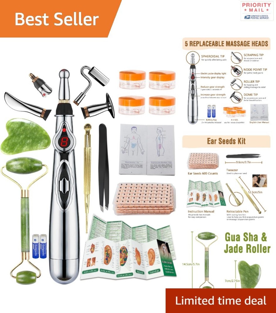 Wellness Essential: 5-Head Electronic Acupuncture Pen, Gua Sha & Tools Included