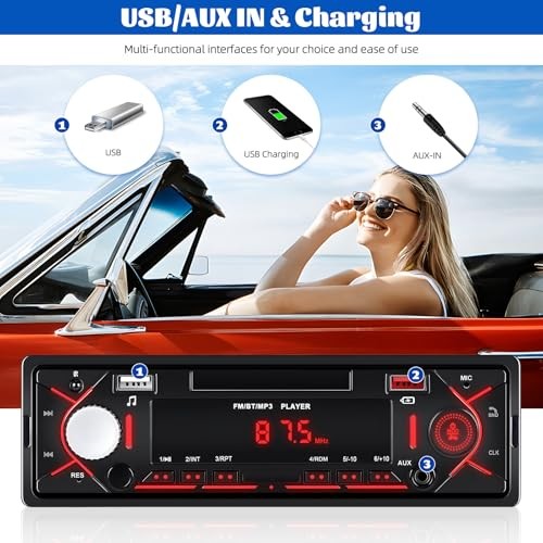 Single Din Bluetooth Multimedia Car Stereo Radio,Car Audio MP3 Player Support