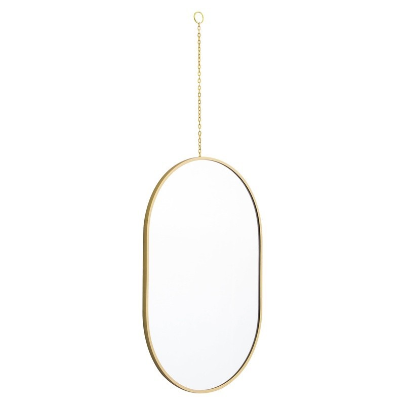 3PC Gold Capsule Shape Mirror Set W/ Removable Chain Versatile Display 8" x 12"