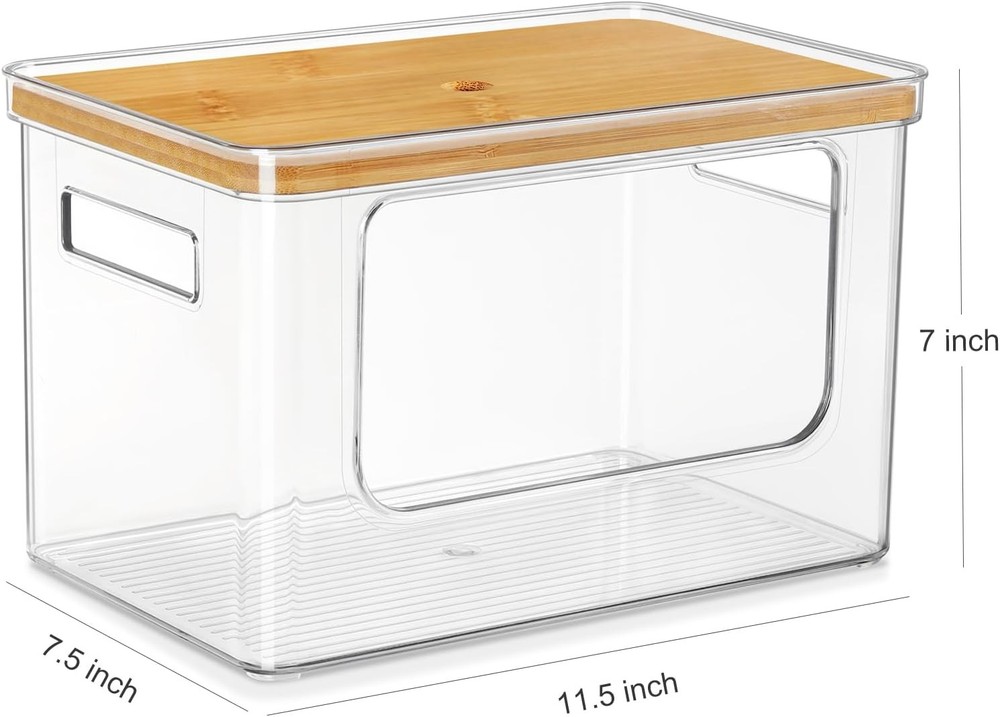 Hudgan Stackable Storage with Bamboo Top for Laundry Room Organization, Extra La