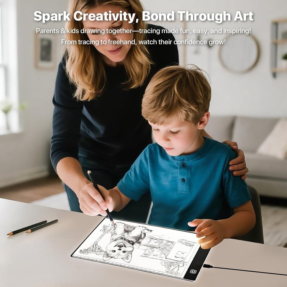 A4 Portable LED Light Pad for Tracing and Drawing - Adjustable & Thin