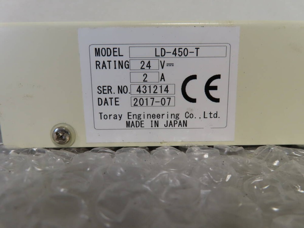 TORAY LD-450-T Oxygen Analyzer DC24V 2017 Model