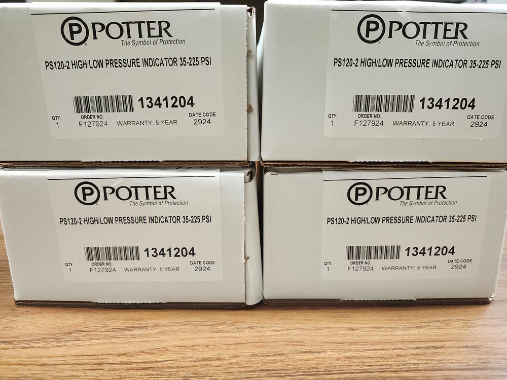 High/Low Pressure Type Water Flow Switch, 2 Contacts, Potter Model #PS120-2