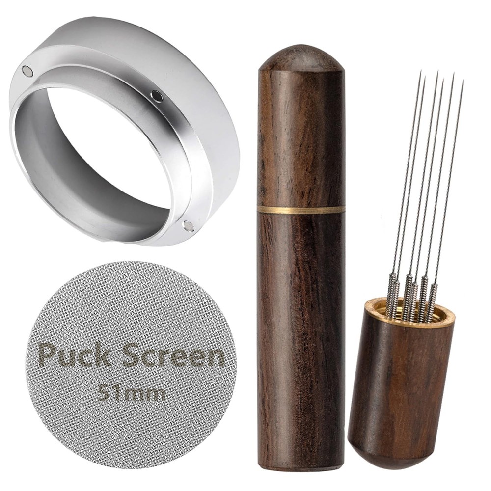 Tool Espresso Accessory Kit: 2.008-inch Dosing Funnel Disc Screen, 6 Stainless